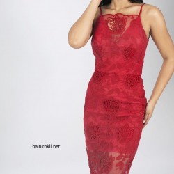 Елегантна Къса Червена Рокля 