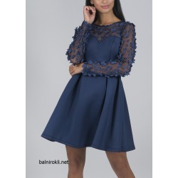 Елегантна Къса Синя Рокля 3D декорации