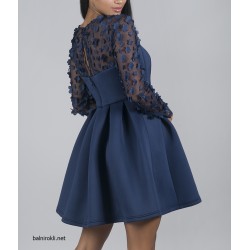 Елегантна Къса Синя Рокля 3D декорации Елегантна Къса Синя Рокля 3D декорации