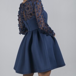 Елегантна Къса Синя Рокля 3D декорации