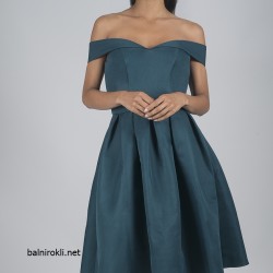 Официална Коктейлна Тъмнозелена Рокля