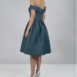 Официална Коктейлна Тъмнозелена Рокля