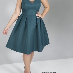 Официална Къса Вечерна Рокля Зелен Цвят Макси Дами