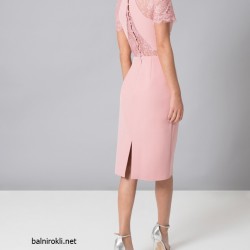 Елегантна Официална Розова Къса Права Рокля