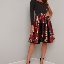 Асиметрична Рокля Едно Рамо и Пола Флорален Принт Асиметрична Рокля Едно Рамо и Пола Флорален Принт