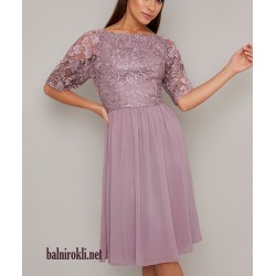 Елегантна Официална Рокля Шифон и Дантела Визон