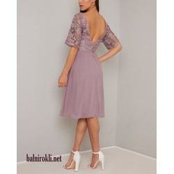 Елегантна Официална Рокля Шифон и Дантела Визон