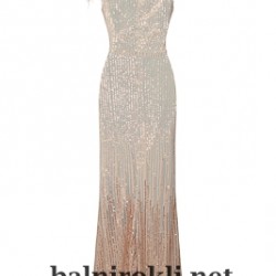 Абитуриентска Блестяща  Рокля Преливащи Златни Сребърни Пайети Русалка