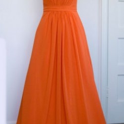 Абитуриентска Дълга Вечерна Рокля Портокалов Цвят Абитуриентска Дълга Вечерна Рокля Портокалов Цвят