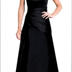 Дълга Бална Черна Рокля Тафта