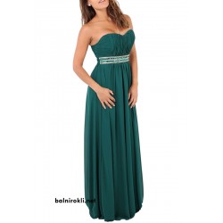 Дълга Официална Рокля Зелен Цвят Шифон