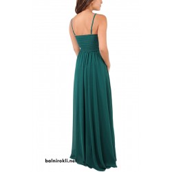 Дълга Официална Рокля Зелен Цвят Шифон
