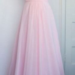 Абитуриентска Дълга Бална Рокля Пастелно Розово