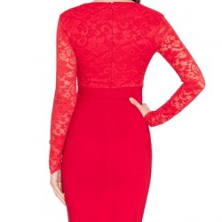 Дантелена Права Червена Рокля 