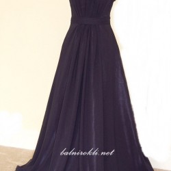  Абитуриентска Дълга Официална Елегантна Рокля Тъмносин Цвят