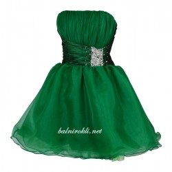 Бална Абитуриентска Зелена Къса Рокля
