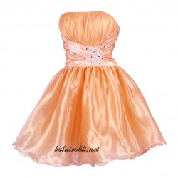 Бална Абитуриентска  Къса Златиста Секси  Рокля 