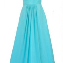 Дълга Официална Тюркоазено Синя Рокля