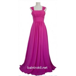 Елегантна Вечерна Рокля Цикламен Шифон