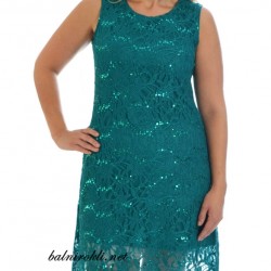 Дантелена Къса Зелена Официална Рокля МАКСИ РАЗМЕРИ