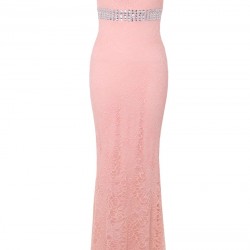 Дантелена Дълга Рокля Корал Декорация