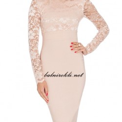 Елегантна Къса Официална Рокля Дантела Шампанско