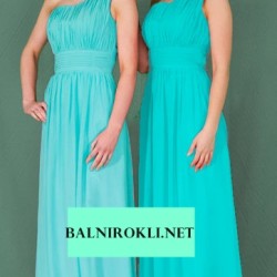 Дълга Вечерна Рокля за Коктейл в Тюркоазено Син Цвят