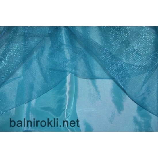 Къса Феерична Тюркоазено Синя Рокличка за Бал