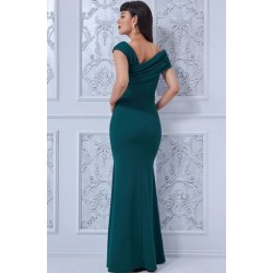 Дълга Тъмнозелена Класическа Официална Рокля