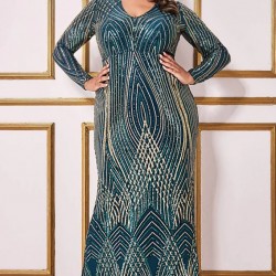 Абитуриентска Бална Блестяща Дълга Зелена Рокля Макси Дами Абитуриентска Бална Блестяща Дълга Зелена Рокля Макси Дами