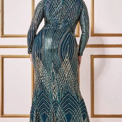 Абитуриентска Бална Блестяща Дълга Зелена Рокля Макси Дами Абитуриентска Бална Блестяща Дълга Зелена Рокля Макси Дами