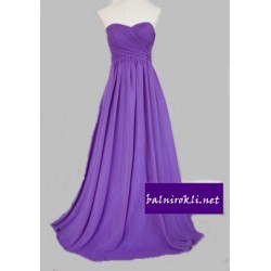 Дълга Секси Елегантна Рокля Лилав Цвят