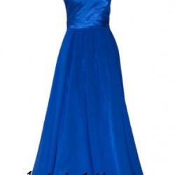  Официална Вечерна Рокля Едно Рамо Син Цвят