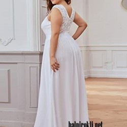 Дълга Бяла Вечерна Рокля Шифон 