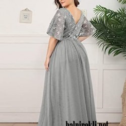 Дълга Сива Официална Рокля Макси Размери