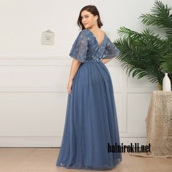 Вечерна Синя  Дълга Рокля  Макси Дами Вечерна Синя  Дълга Рокля  Макси Дами