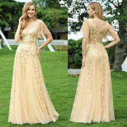 Бална Дълга Златиста Рокля Феерия Русалка 
