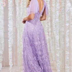 Бална Дълга Лилава Рокля Тюл Бродерии Бална Дълга Лилава Рокля Тюл Бродерии