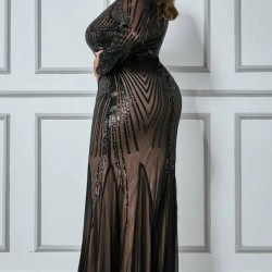 Абитуриентска Бална Блестяща Дълга Черна Рокля Макси Дами Ръкави Абитуриентска Бална Блестяща Дълга Черна Рокля Макси Дами Ръкави