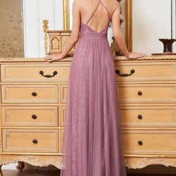 Елегантна Дълга Официална Рокля Дантела Елегантна Дълга Официална Рокля Дантела