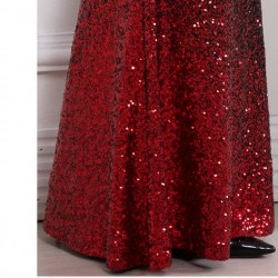 Блестяща Дълга Рокля Черни Пайети