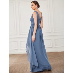 Абитуриентска Дълга Синя Рокля Шифон Феерия