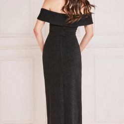 Абитуриентска Бална Дълга Черна Рокля Цепка Деколте Абитуриентска Бална Дълга Черна Рокля Цепка Деколте