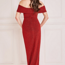 Абитуриентска Бална Дълга Червена Рокля Цепка Деколте Абитуриентска Бална Дълга Червена Рокля Цепка Деколте