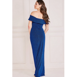 Абитуриентска Бална Дълга Тъмносиня Рокля Цепка Деколте Абитуриентска Бална Дълга Тъмносиня Рокля Цепка Деколте