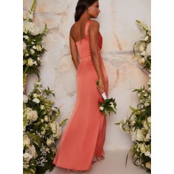 Дълга  Бална Рокля Цвят Корал Класик Дълга  Бална Рокля Цвят Корал Класик
