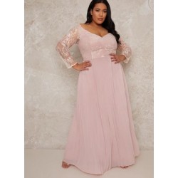 Дълга Елегантна Розова Рокля Макси Размери Дълга Елегантна Розова Рокля Макси Размери