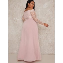 Дълга Елегантна Розова Рокля Макси Размери Дълга Елегантна Розова Рокля Макси Размери