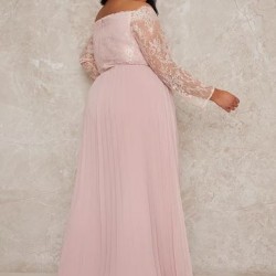 Дълга Елегантна Розова Рокля Макси Размери Дълга Елегантна Розова Рокля Макси Размери