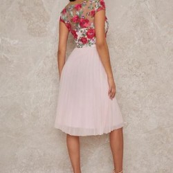 Елегантна Вечерна Розова Рокля Бродерии